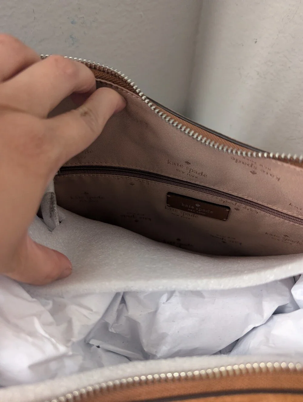 NWT Kate Spade KP031 Nova Suede Large Shoulder Bag In Warm Gingerbread